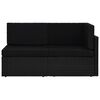 vidaXL セクショナルソファ 2人掛け ポリラタン製 ブラック