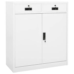 vidaXL オフィスキャビネット ホワイト 90x40x102cm スチール