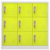 vidaXL ロッカーキャビネット 2点セット ライトグレー＆グリーン 90x45x92.5cm スチール