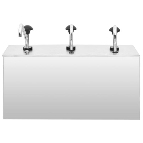 vidaXL ソースディスペンサー ステンレススチール製 3 x 3.5 L