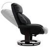 vidaXL TVリクライニングチェア フットスツール付き ブラック 合成皮革製