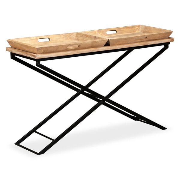 vidaXL コンソールテーブル マンゴー無垢材 130x40x80cm