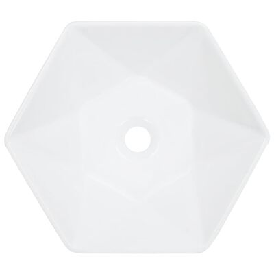 vidaXL 洗面ボウル 41x36.5x12 cm 陶器製 ホワイト