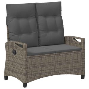 vidaXL ガーデンベンチ 枕で グレーとダークグレー 105 x 60 x 112 cm スチールとポリエステル