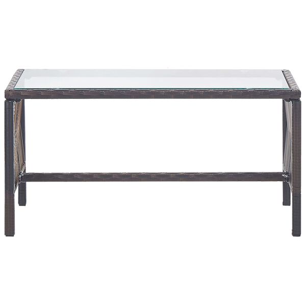 vidaXL ガーデンラウンジ4点セット クッション付き ポリラタン製 ブラウン