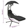 vidaXL ガーデンスイングチェア ブラック＆グレー 190x90x200 cm 布製