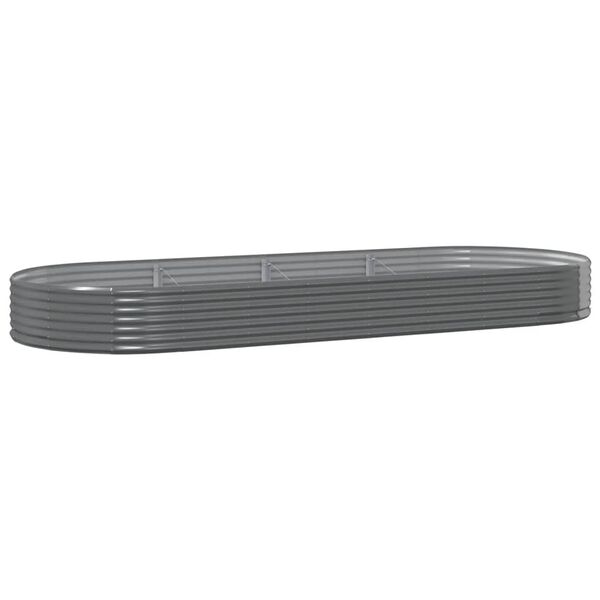 vidaXL ガーデンプランター 亜鉛メッキスチール 373x140x36 cm グレー