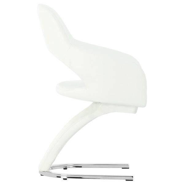 vidaXL ダイニングチェア 2点セット 合成皮革 ホワイト