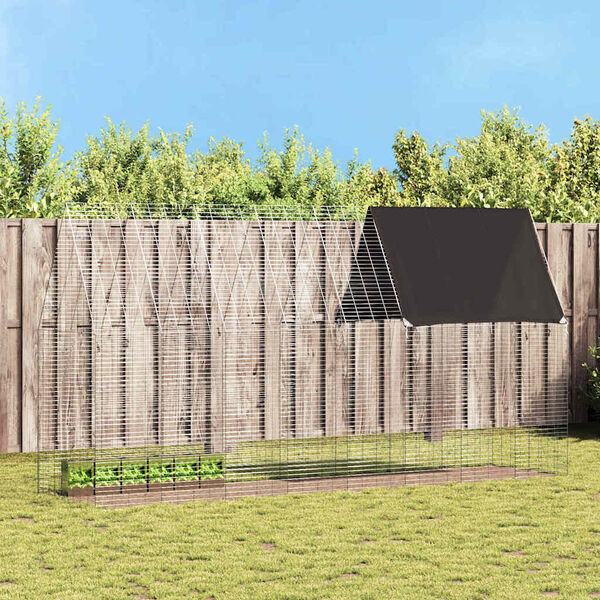 vidaXL ウサギケージ シルバー 400 x 100 x 210 cm 亜鉛めっき鋼