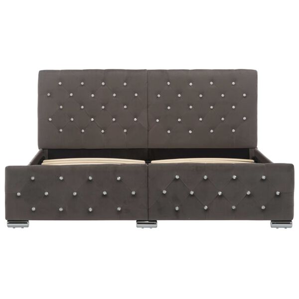 vidaXL ベッドフレーム グレー 布製 160x200cm