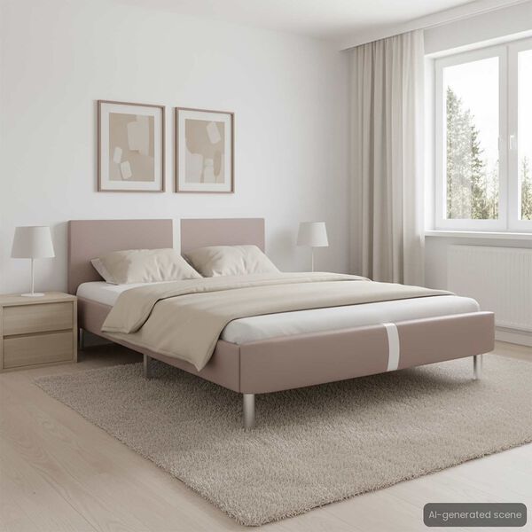 vidaXL ベッドフレーム カプチーノ 合成皮革 140x200cm