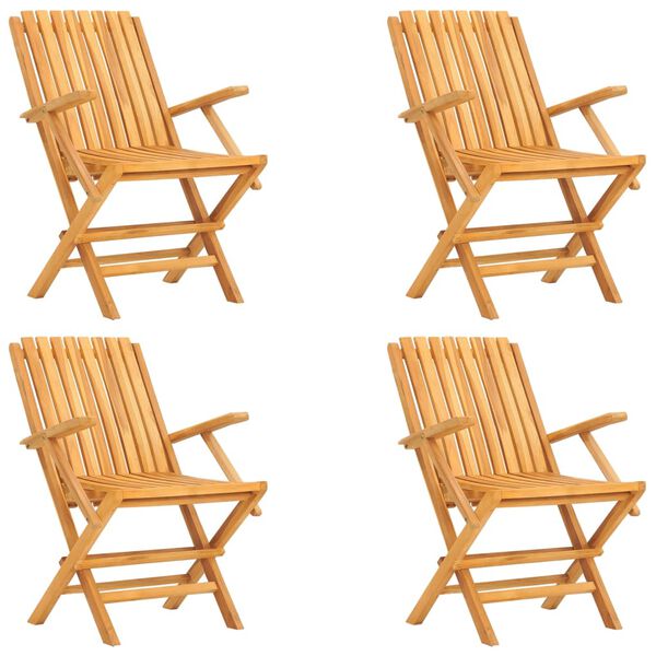 vidaXL ガーデンダイニング5点セット チーク無垢材