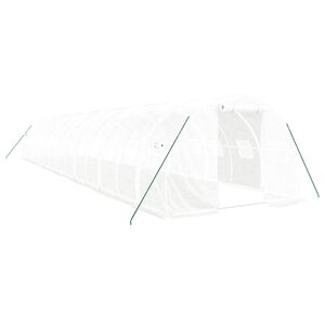 vidaXL スチールフレーム温室 ホワイト 42 m&sup2; 14x3x2 m