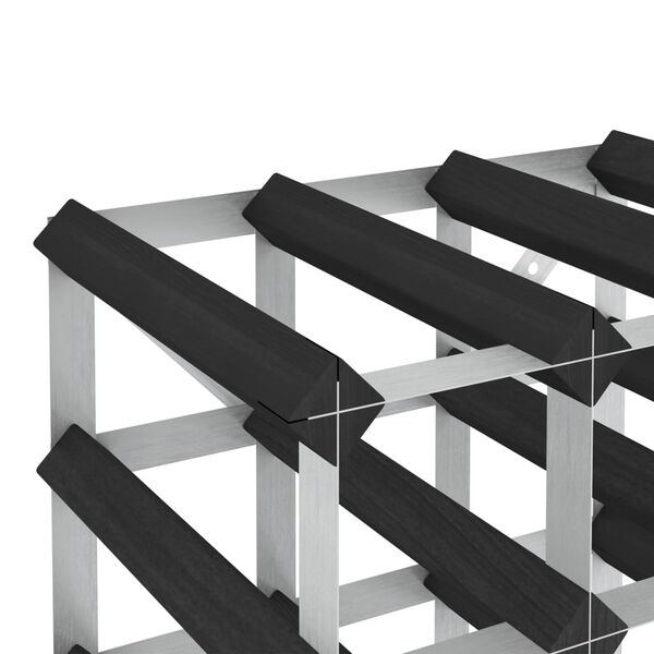 vidaXL ワインラック ボトル20本用 ブラック パイン無垢材