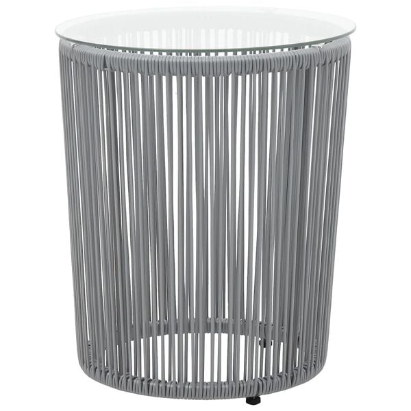 vidaXL ビストロ3点セット クッション付き PVCラタン製 グレー