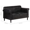 vidaXL 2人掛けソファ ブラック 本革製