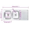 vidaXL 二槽キッチンシンク 沪過器＆排水トラップ付き ステンレススチール製
