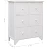vidaXL サイドキャビネット 引き出し6段付き ホワイト 60x30x75cm 桐材