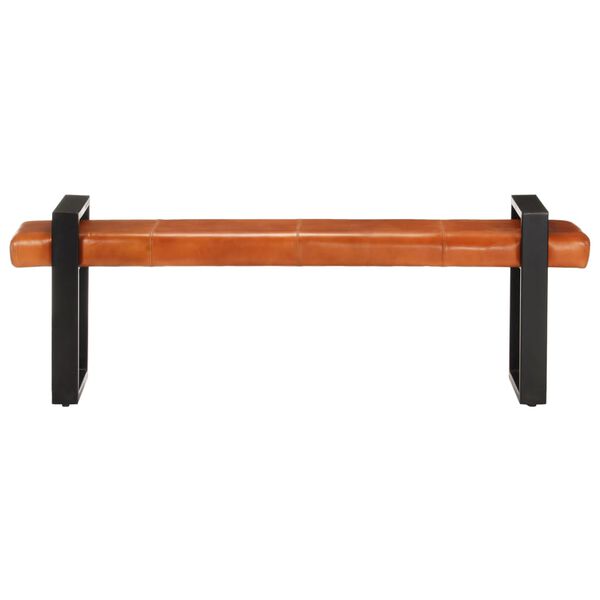 vidaXL 体操ベンチ 160cm ブラック＆ブラウン 山羊本革製