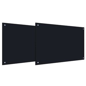 vidaXL キッチンバックスプラッシュ 2 個 ブラック 90 x 50 cm 強化ガラス