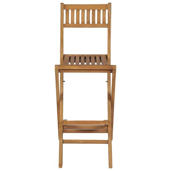 vidaXL 折りたたみ式 屋外用バースツール 2点 チーク無垢材