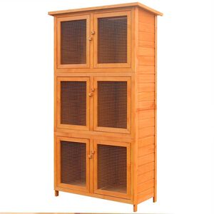 vidaXL 動物用 うさぎ用ケージ 6部屋タイプ 木製