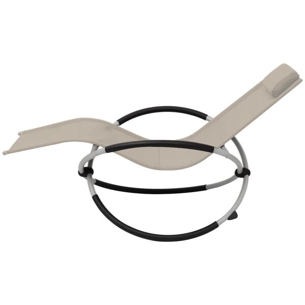 vidaXL アウトドア 幾何学デザイン サンラウンジャー スチール製 クリーム