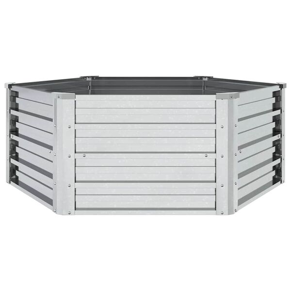 vidaXL ガーデンレイズドベッド 129x45 cm 亜鉛メッキ鋼製 シルバー