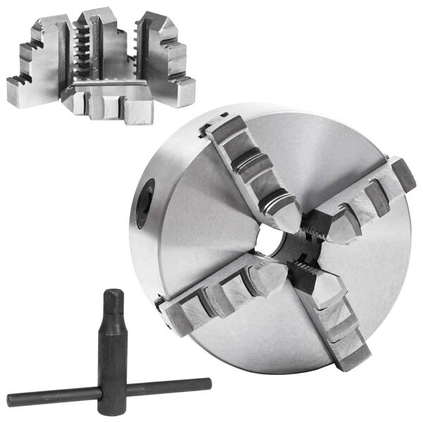 vidaXL 4ジョー セルフセンタリング 旋盤チャック 125mm スチール製