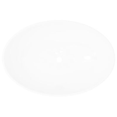 vidaXL ラグジュアリー セラミック 洗面ボウル 楕円形洗面台 白色 40x33cm