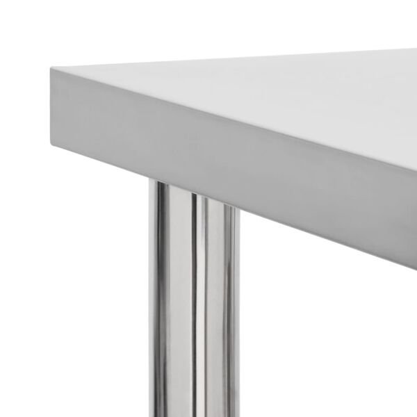 vidaXL キッチン作業机　車輪付き 60x45x85 cm ステンレススチール