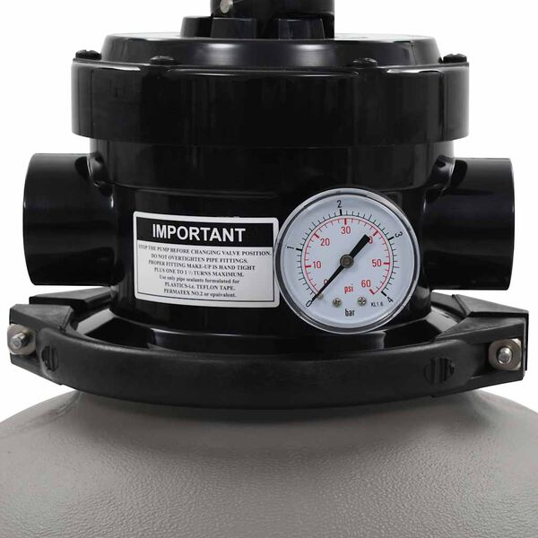 vidaXL プール サンドフィルター バルブ4箇所 350 mm グレー