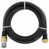 vidaXL サクションホース 真ちゅう製コネクタ付き 全長5m ホース内径25mm ブラック