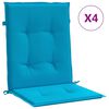 vidaXL ガーデン　ローバックチェアクッション 4点 ブルー 100x50x3cm オックスフォードファブリック