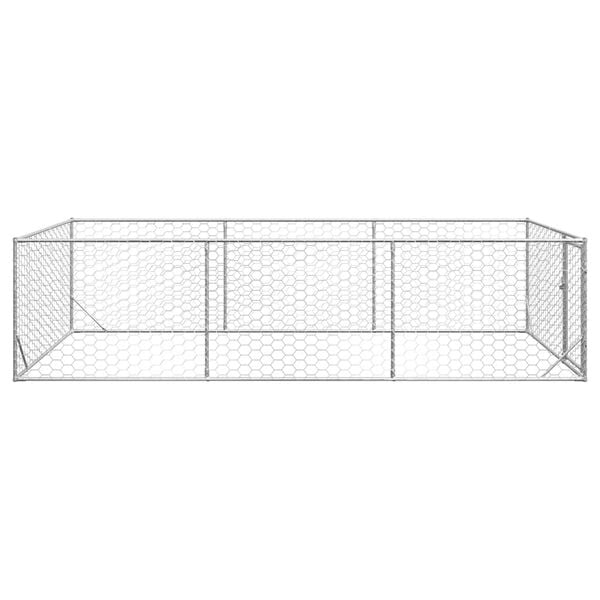 vidaXL 屋外用犬小屋 ドア付き 2x4x1m 亜鉛メッキ鋼