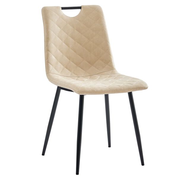 vidaXL ダイニングチェア 4点 クリーム 合成皮革製