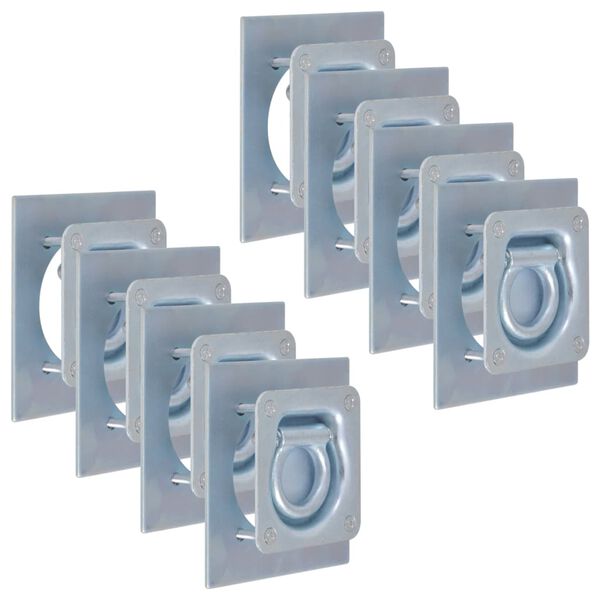 vidaXL トレーラー用 ラッシングリング 亜鉛メッキ鋼製 8点 2000kg