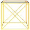 vidaXL コーヒーテーブル ゴールド 55x55x55cm ステンレススチール＆ガラス製