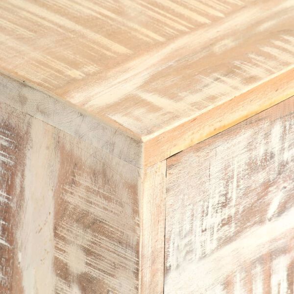 vidaXL TVキャビネット ホワイト 140x30x45cm アカシア無垢材