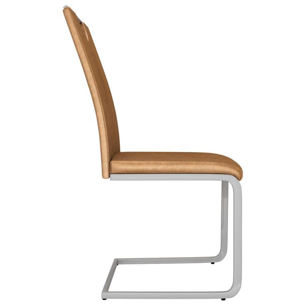 vidaXL ダイニングチェア 2点セット ブラウン 合成皮革