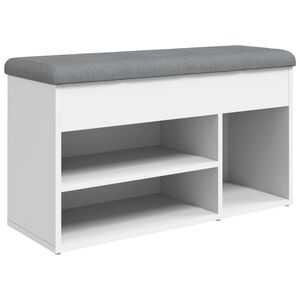 vidaXL シューベンチ ホワイト 82x32x45.5 cm エンジニアードウッド