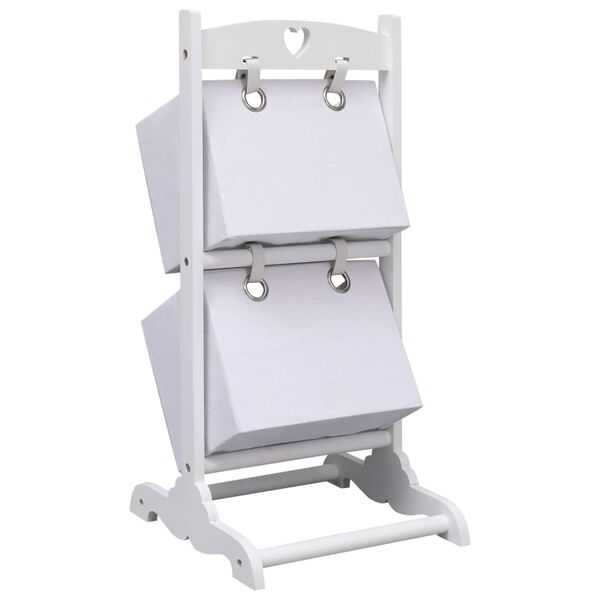 vidaXL 2段型 バスケットラック ホワイト 35x35x72cm 木製