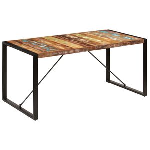 vidaXL ダイニングテーブル 160x80x75cm 無垢の再生木材
