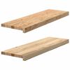 vidaXL 窓枠 2個セット 未処理 80x25x2cm 無垢材オーク