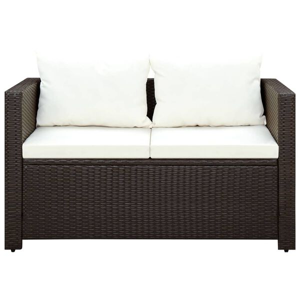 vidaXL ビストロ3点セット クッション付き ポリラタン製 ブラウン