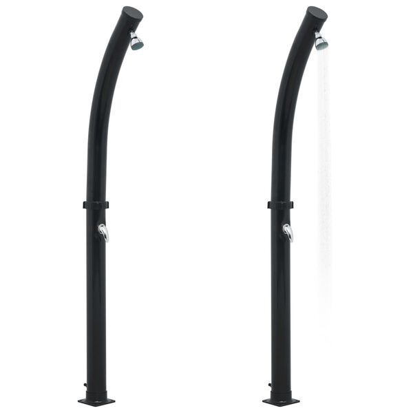 vidaXL ソーラーシャワー ブラック 214cm 20L