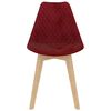 vidaXL ダイニングチェア 4点 ワインレッド ベルベット製