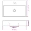 vidaXL 洗面ボウル 蛇口穴付き 陶器製 76x42.5x14.5cm ホワイト
