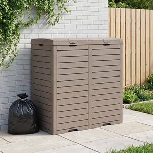 vidaXL 屋外用ゴミ箱 ライトブラウン 78x41x86 cm ポリプロピレン