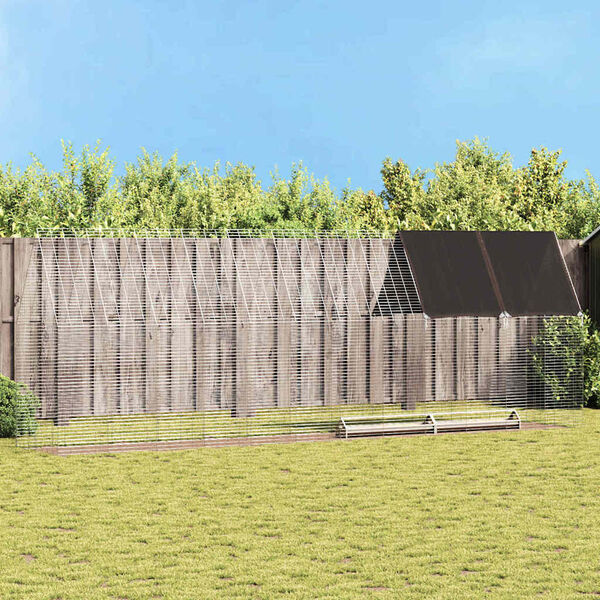 vidaXL 鶏小屋 2 pcs シルバー 600 x 100 x 210 cm 亜鉛めっき鋼